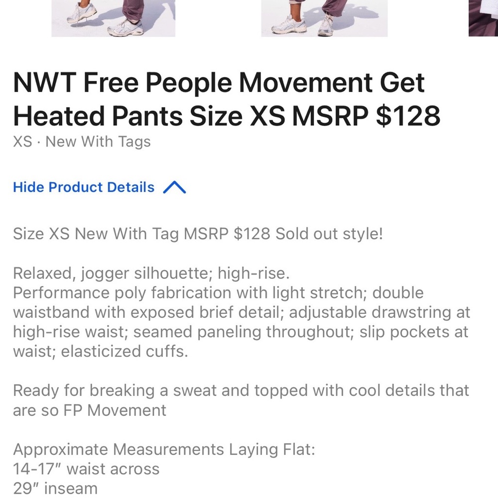 NWT Free People Movement Get Heated Pants Size XS MSRP $128 - Picture 9 of 10